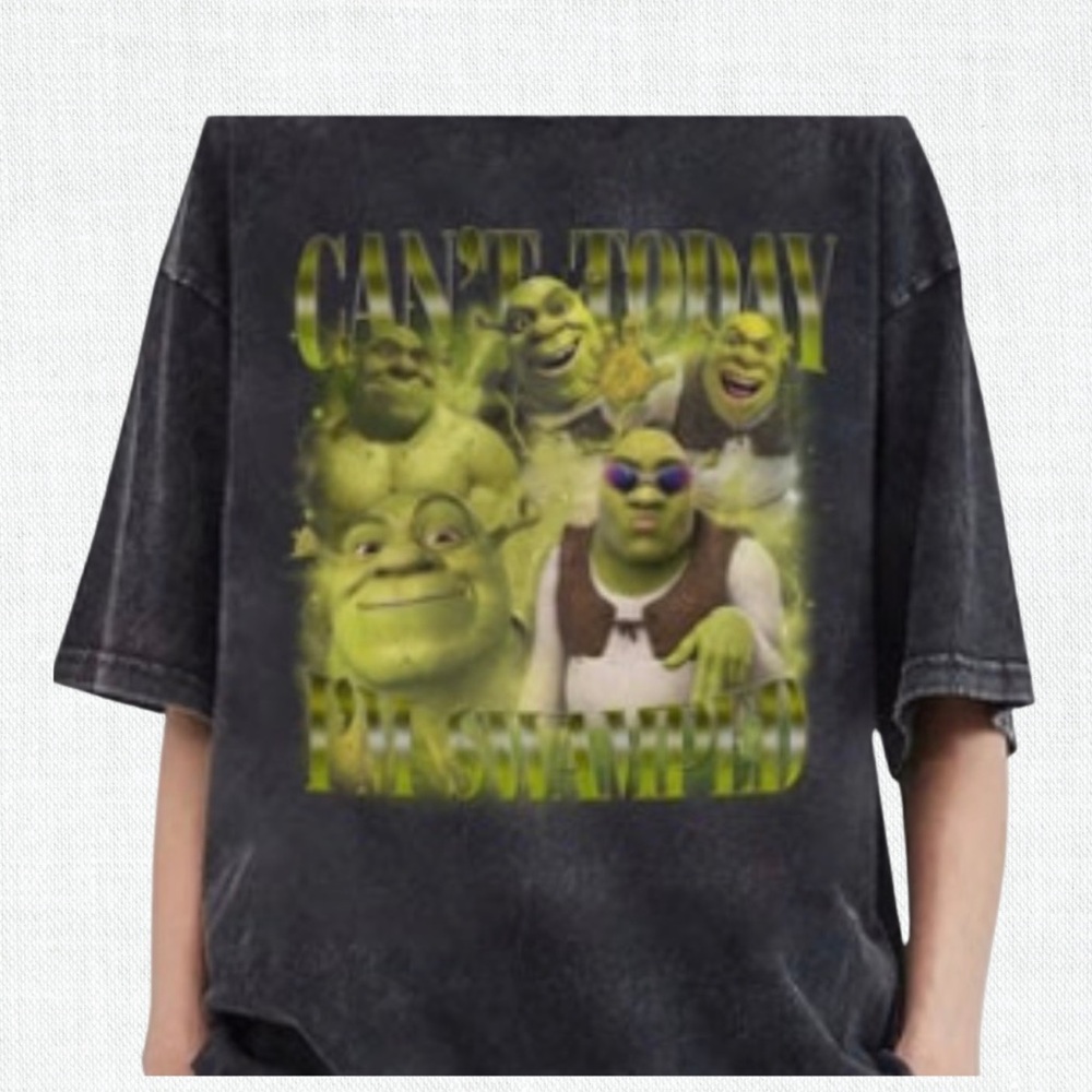 Black Graphic Shrek T-Shirt